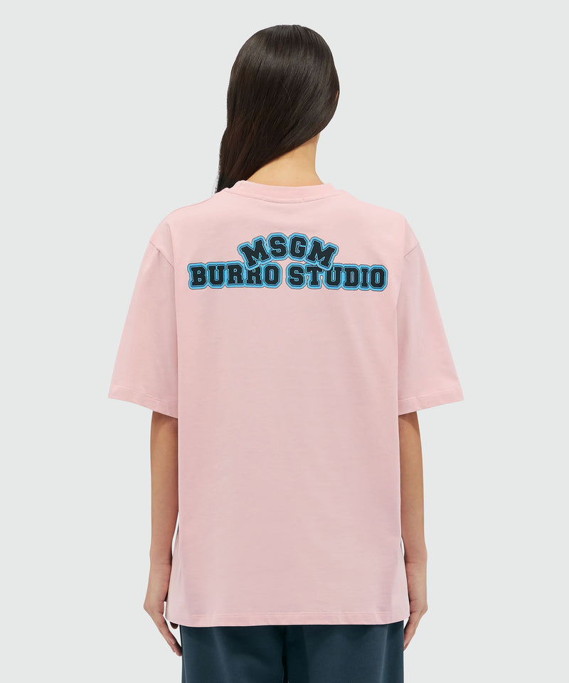 Organic cotton "Fantastic Green Burro Studio" pink T-shirt LIGHT PINK Unisex 