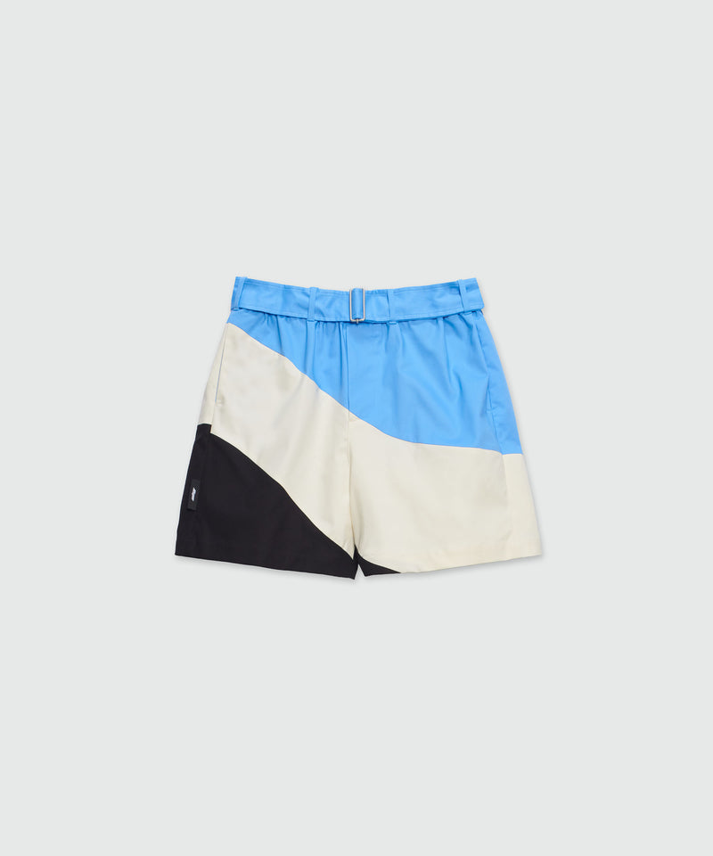 "Tidal wave" patterned gabardine Bermuda shorts BLUE Men 