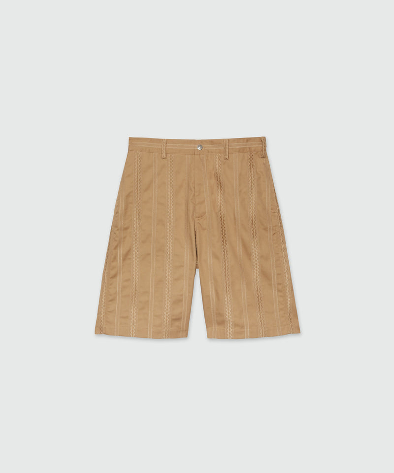 Gabardine Bermuda shorts with embroidery SAND Men 