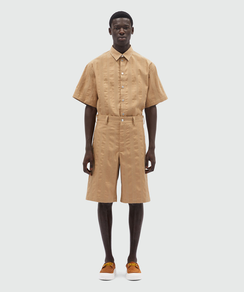 Gabardine Bermuda shorts with embroidery SAND Men 