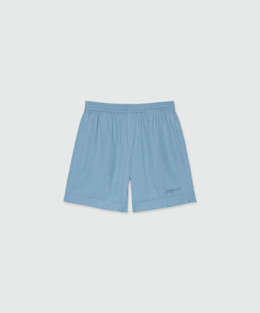 Bermuda shorts in powder blue fluid viscose