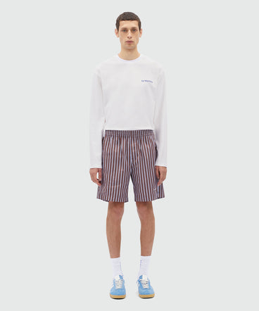 Bermuda shorts in pinstripe poplin