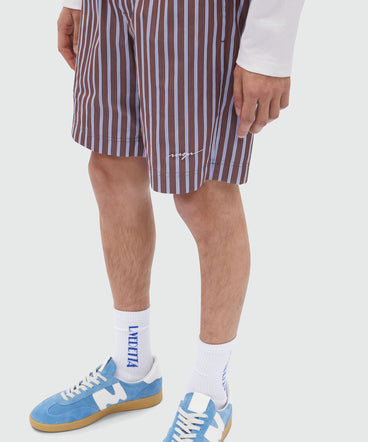 Bermuda shorts in pinstripe poplin