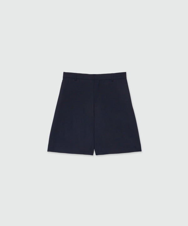 Bermuda shorts in blue fresh wool