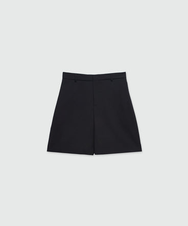 Bermuda shorts in black fresco wool