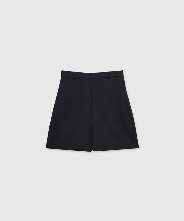 Bermuda shorts in black fresco wool