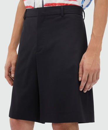 Bermuda shorts in black fresco wool