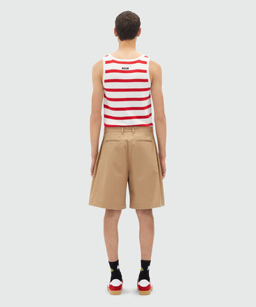 Gabardine Bermuda shorts with Luke Edward Hall x MSGM graphics