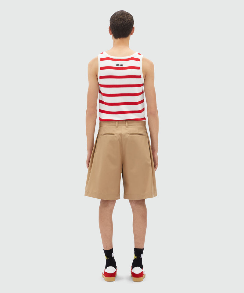 Gabardine Bermuda shorts with Luke Edward Hall x MSGM graphics SAND Men 