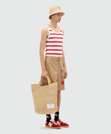 Gabardine Bermuda shorts with Luke Edward Hall x MSGM graphics