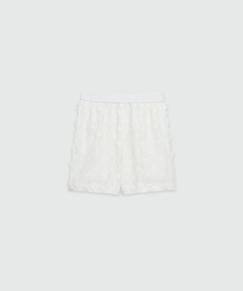 Bermuda shorts in white poplin with embroidery WHITE Men 