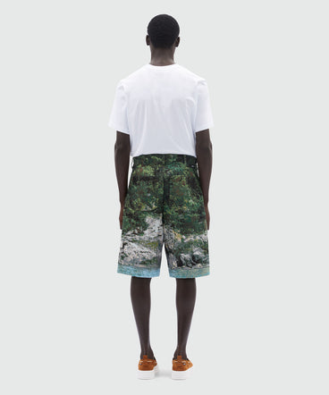 Bermuda shorts in cotton blend with "La Vedetta" graphics