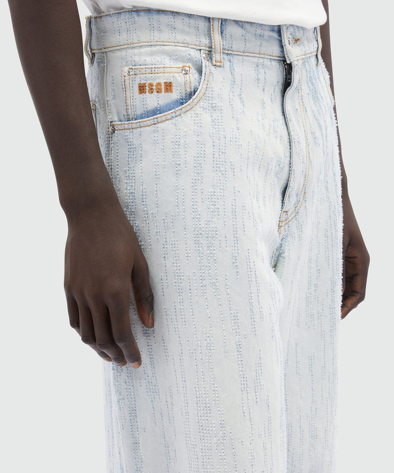 Bermuda shorts in light denim with a destroyed effect 84 Men 