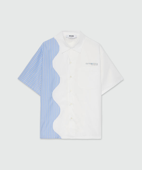 Poplin shirt with patchwork detail