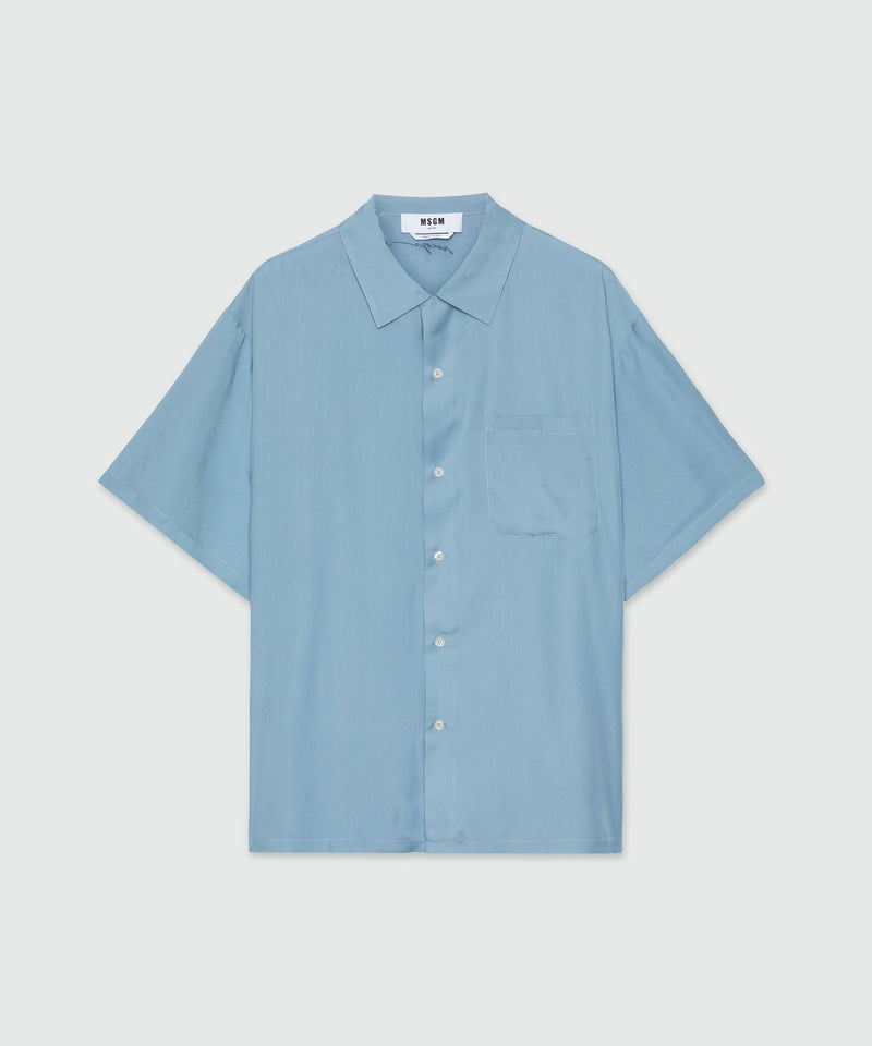 Shirt in powder blue fluid fabric LIGHT BLUE Men 