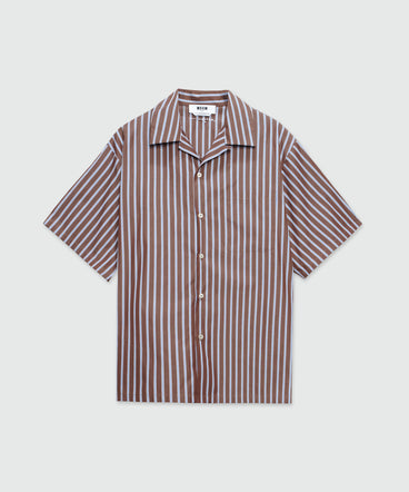 Striped patterned poplin shirt