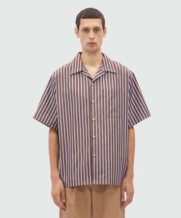 Striped patterned poplin shirt