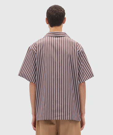 Striped patterned poplin shirt