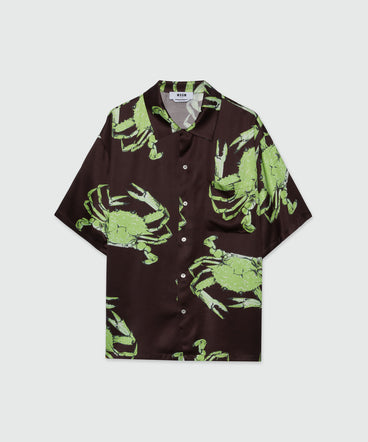 "King crab" print fluid fabric shirt