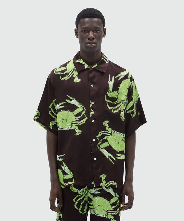 "King crab" print fluid fabric shirt