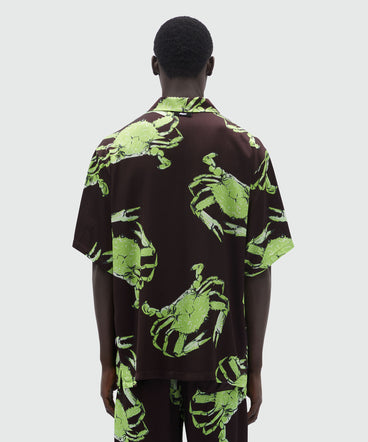 "King crab" print fluid fabric shirt