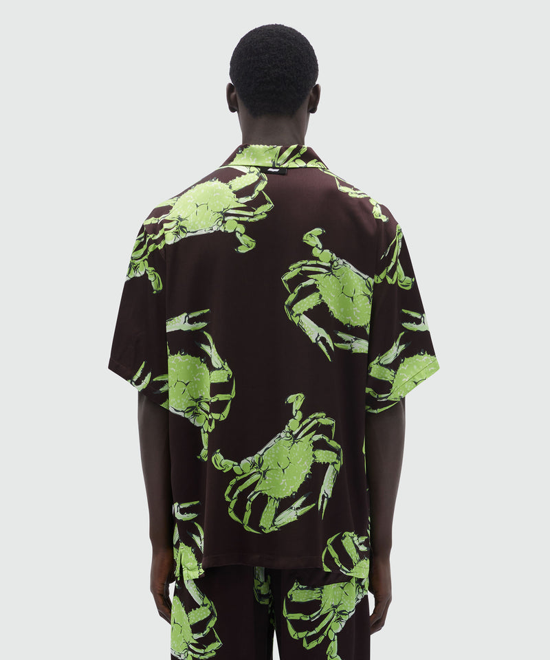 "King crab" print fluid fabric shirt 30 Men 