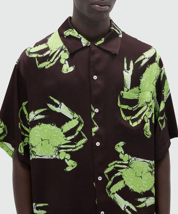 "King crab" print fluid fabric shirt