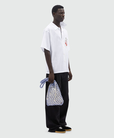 White poplin shirt with Luke Edward Hall x MSGM embroidery