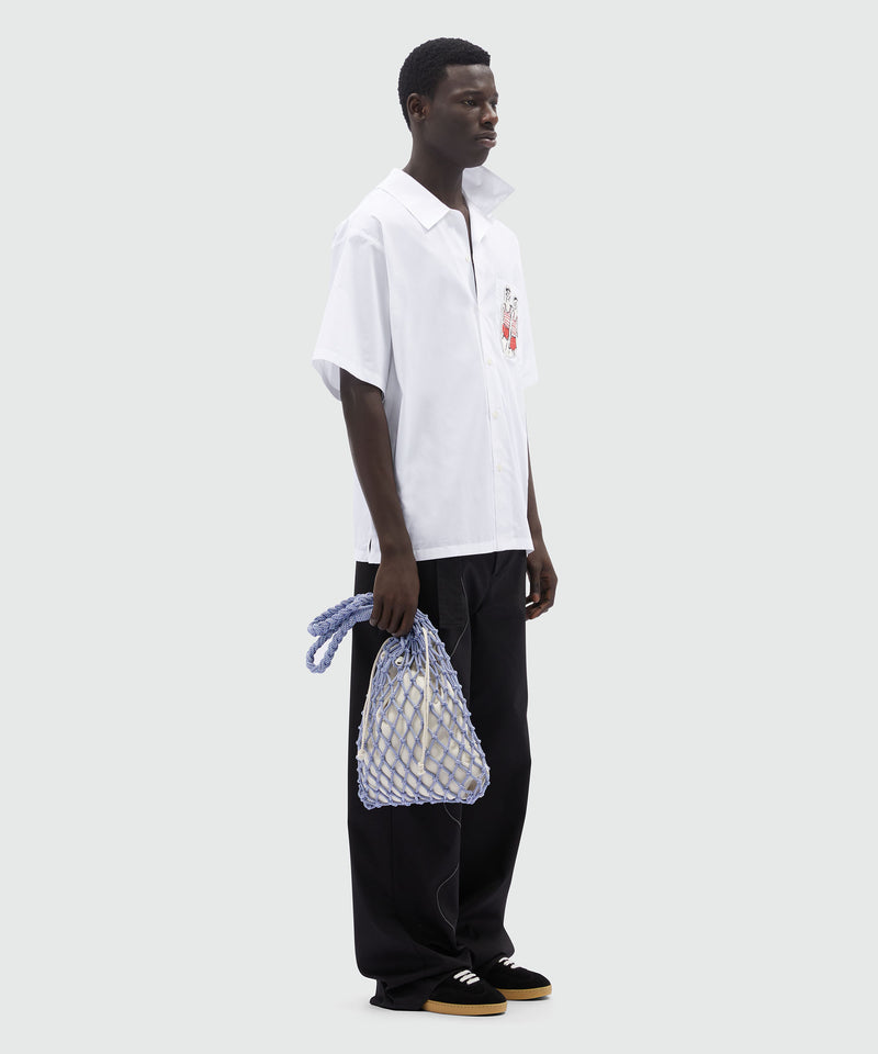 White poplin shirt with Luke Edward Hall x MSGM embroidery WHITE Men 