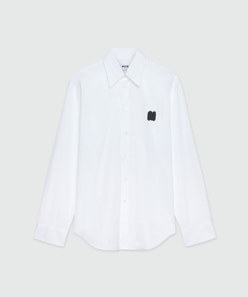 White popline shirt and "TheMwave" embroidery WHITE Men 