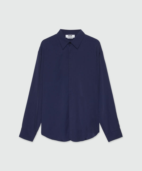 Camicia in viscosa fluida blu navy