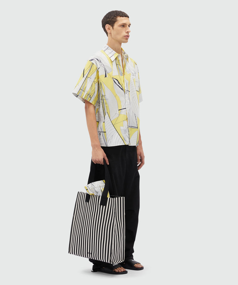 White poplin shirt with "Sail race" print YELLOW Men 