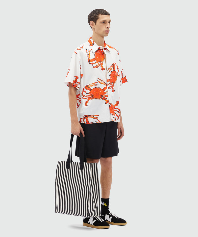 White poplin shirt with "King crab" print WHITE Men 