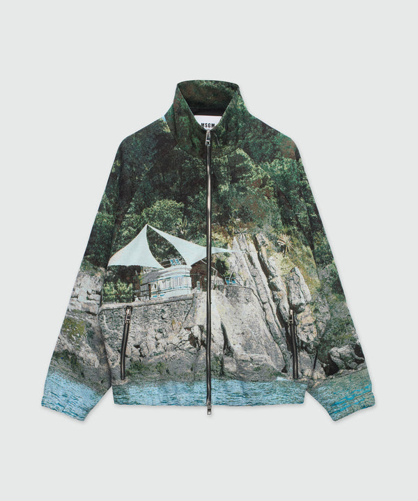 Jacquard jacket with "La Vedetta" MSGM graphics