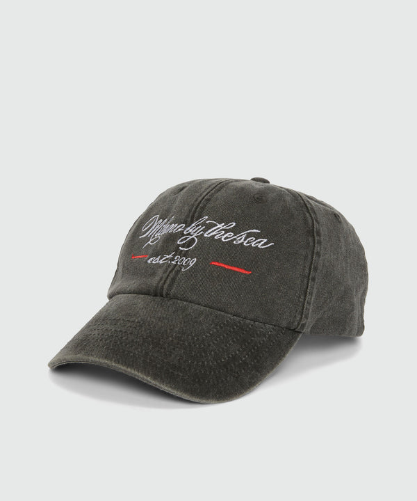 Cappello da baseball in denim con ricamo lettering