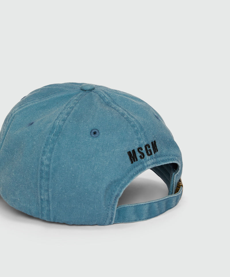 Gabardine baseball cap and "LA VEDETTA" print BLUE Men 