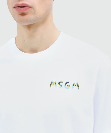 White jersey T-Shirt with crayon logo