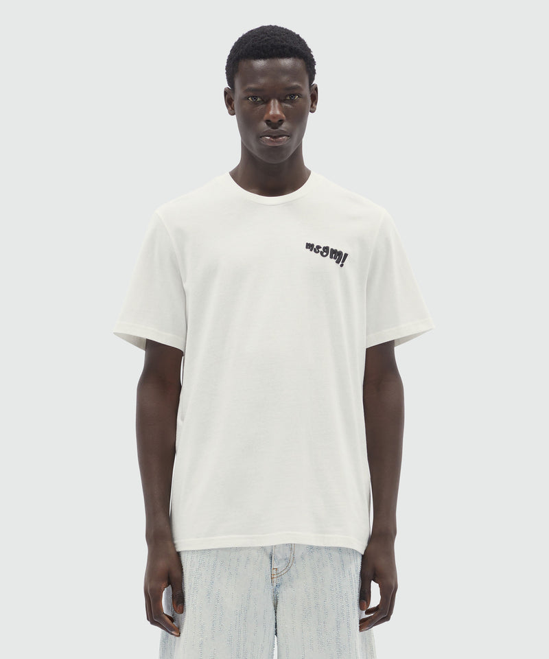 White jersey T-Shirt with embroidered logo OFF WHITE Men 