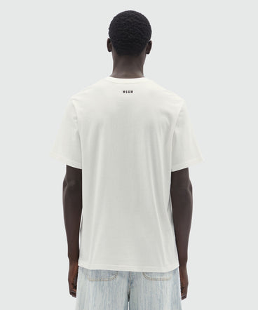 White jersey T-Shirt with embroidered logo