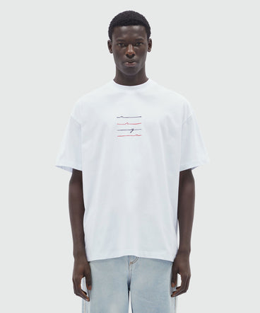 White jersey T-Shirt with MSGM embroidery