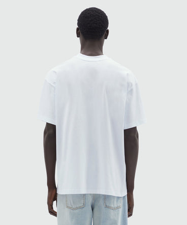 White jersey T-Shirt with MSGM embroidery