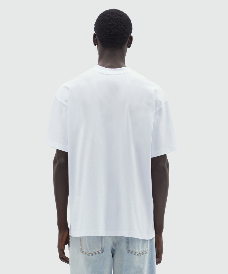 White jersey T-Shirt with MSGM embroidery WHITE Men 