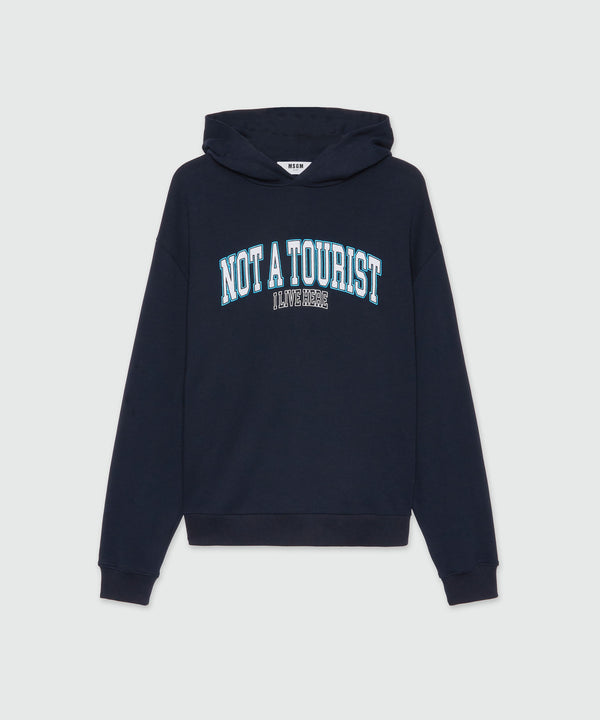 Blue jersey sweatshirt with MSGM quotes