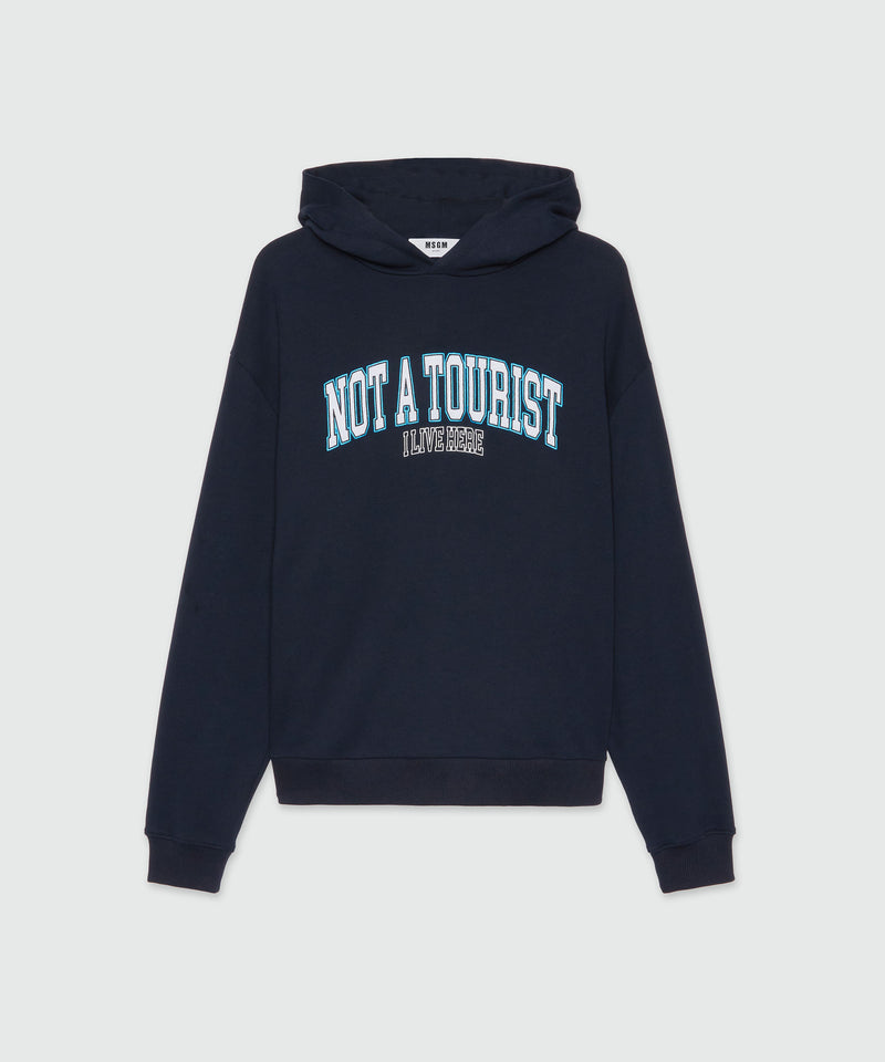 Blue jersey sweatshirt with MSGM quotes NAVY Men 