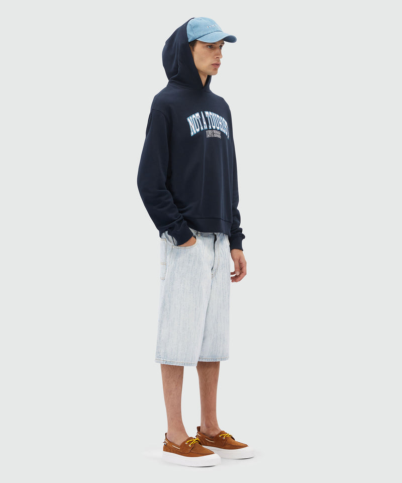 Blue jersey sweatshirt with MSGM quotes NAVY Men 