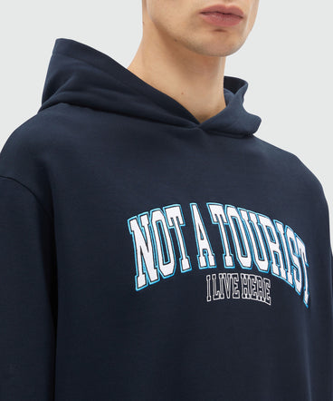 Blue jersey sweatshirt with MSGM quotes