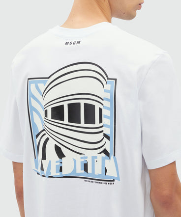 White jersey T-Shirt with "La Vedetta" graphic