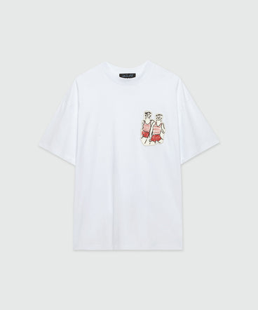 White jersey T-Shirt with "Two Sailors" embroidery