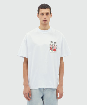 White jersey T-Shirt with "Two Sailors" embroidery