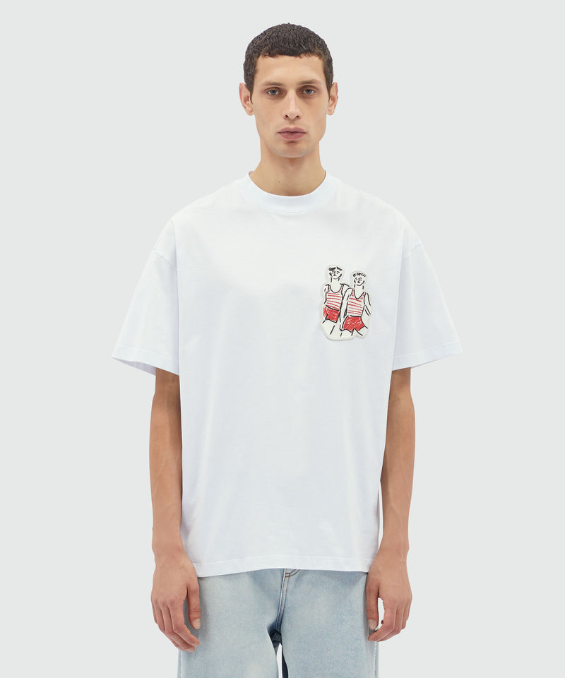 White jersey T-Shirt with "Two Sailors" embroidery WHITE Men 